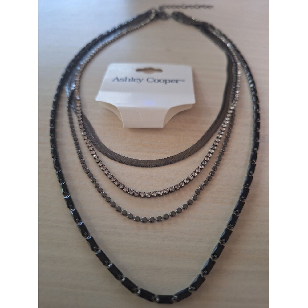 Ashley Cooper Black 4 Chain Layered Necklace